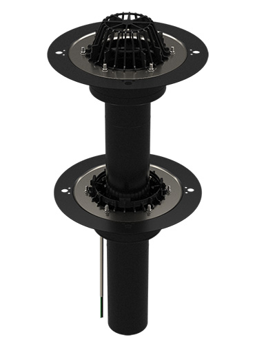 Воронка кровельная WIGAR двухуровневая с уплотнительным элементом 1/2Е/V1, обогреваемая, 110/450, 160/450